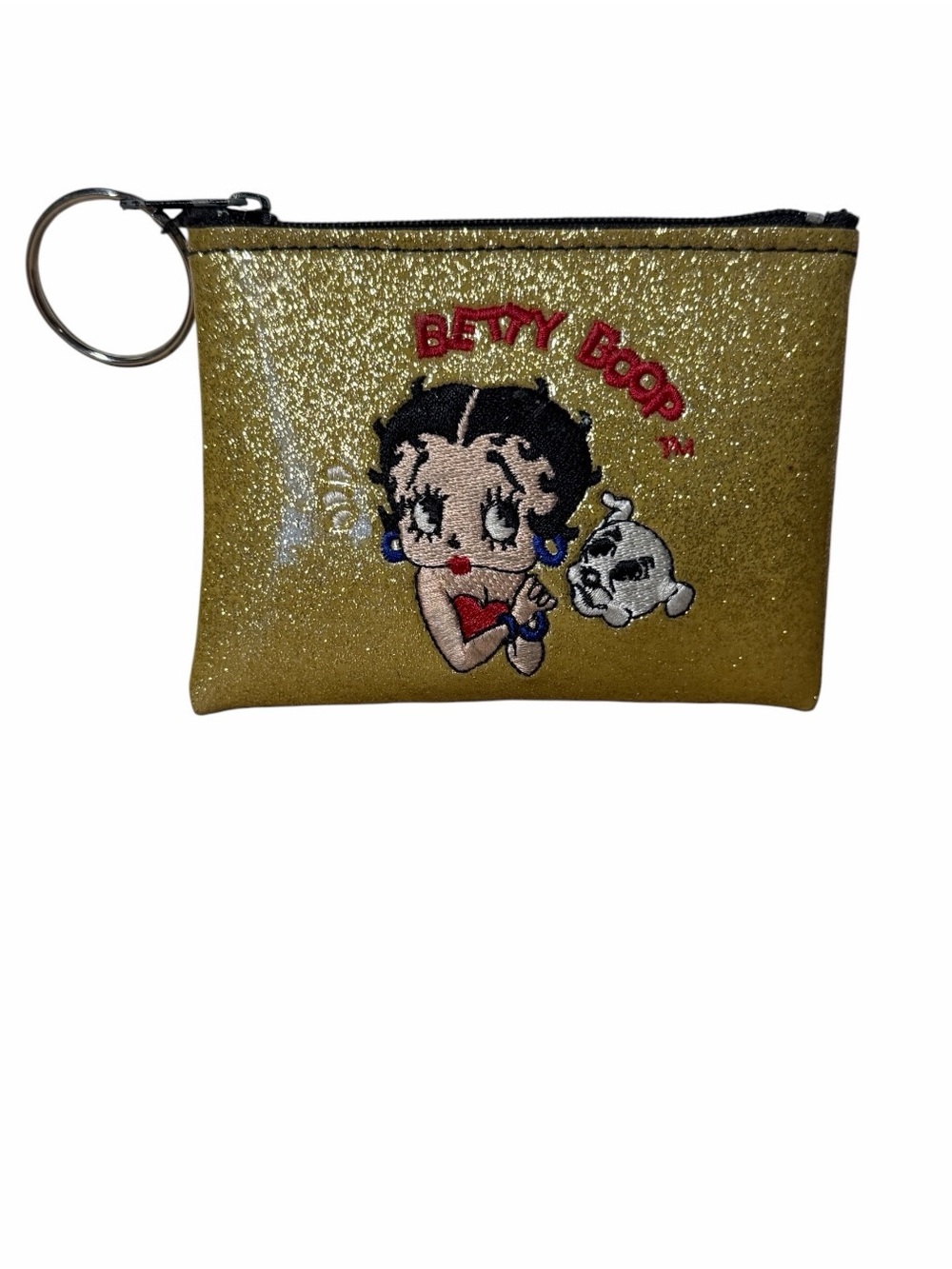 Betty Boop Gold Glitter Coin Pouch with Keyring